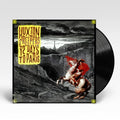 Vinyl record with a dramatic cover featuring a warrior and text on a gray background
