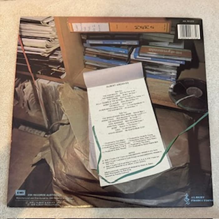 Albert Artists Compilation – Albert Archives vinyl LP back cover (Axis AX.701373), 1988 Australian pressing, pre-loved condition