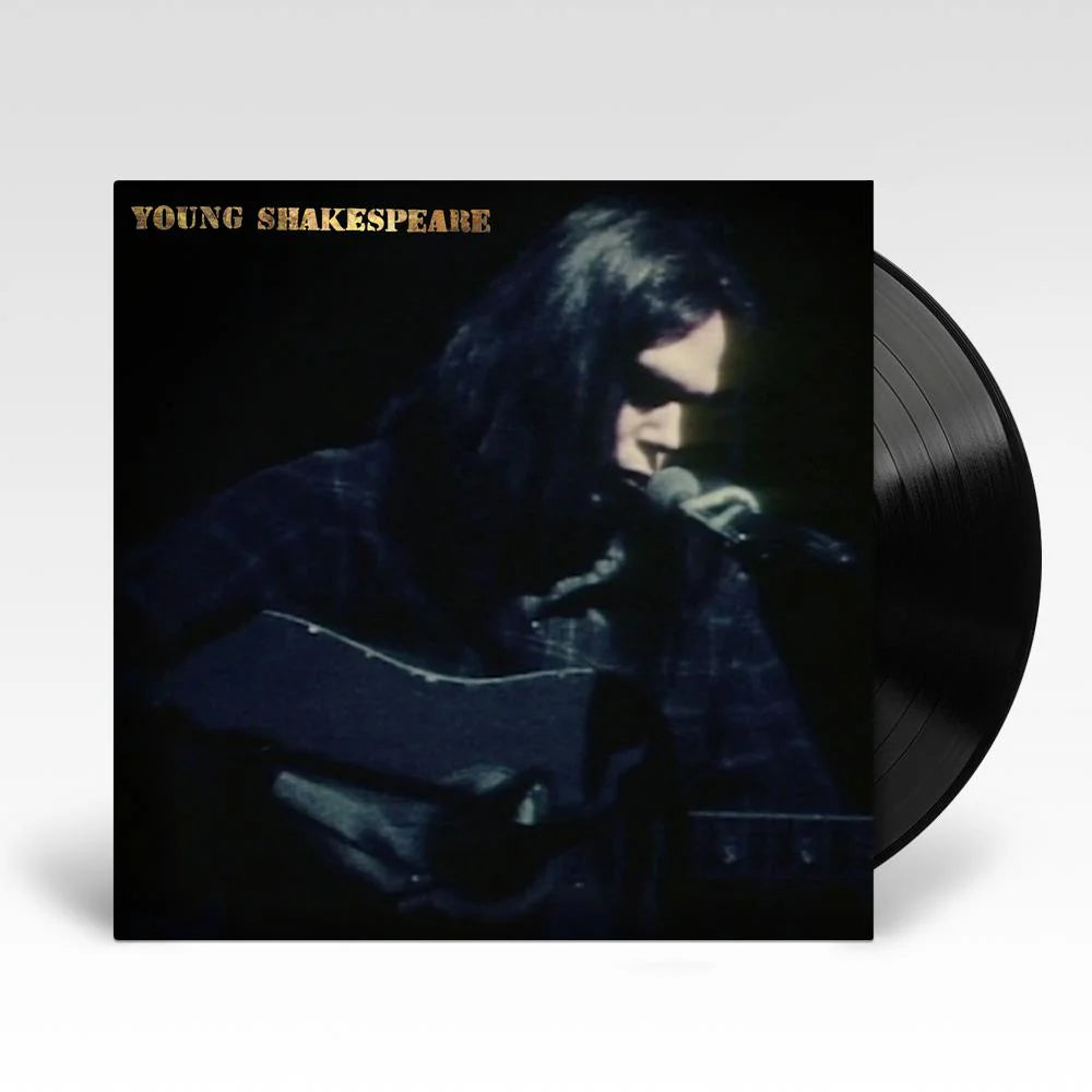Vinyl record with a cover featuring a person singing into a microphone, titled 'Young Shakespeare'.