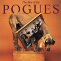 Album cover with a dog looking into a frame containing band members, titled 'The Best of the Pogues'.