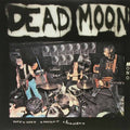 Dead Moon 'Nervous Sooner Changes' album cover featuring a live band performing on stage with guitars, drums, and amplifiers, under a large black-and-white dripping logo.